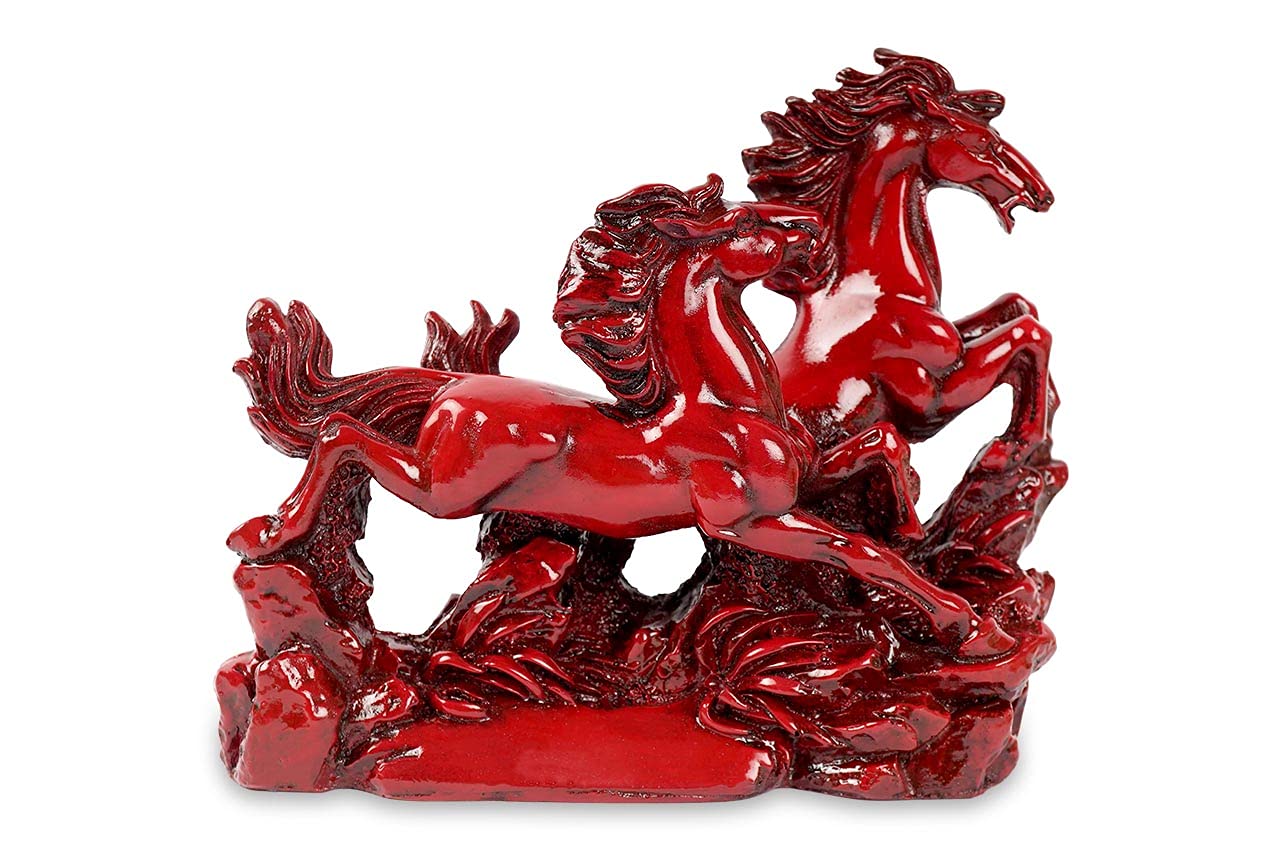 Vastu Two Red Horse pair resin statue in india – vastu-vigyan