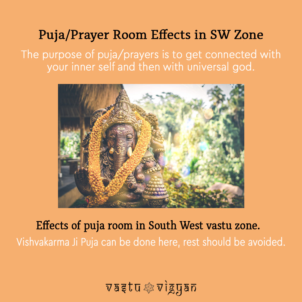 Prayer Room/Pooja Ghar Effects in South West Zone