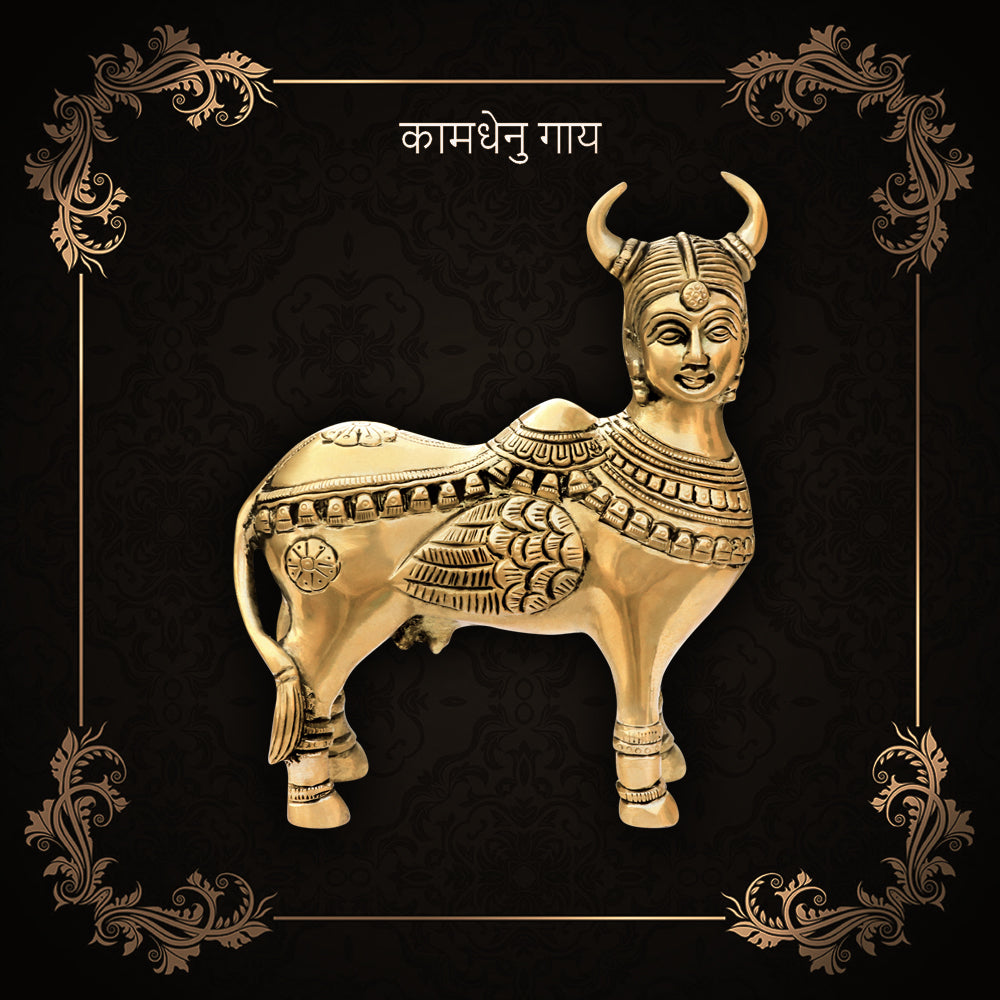 BRASS SMALL KAAMDHENU COW