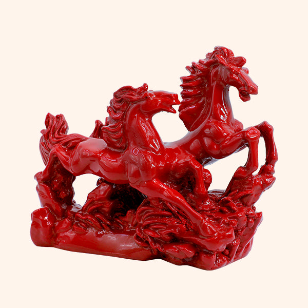 RESIN PRODUCT : HORSE, YELLOW VASE