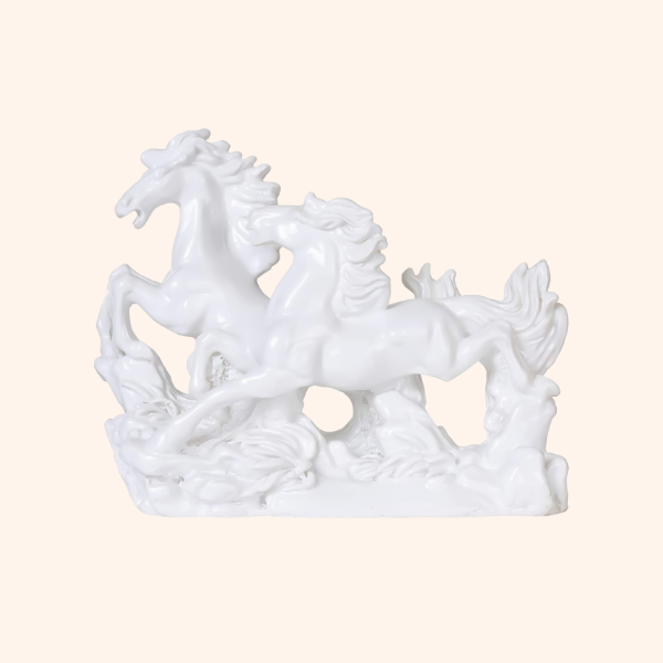 RESIN PRODUCT : HORSE, YELLOW VASE