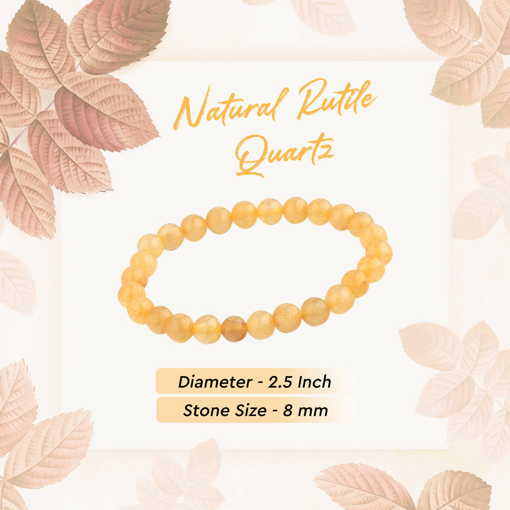 Plus Value Golden Rutilated Quartz Rutile Bracelet  Reiki Crystal Chakra  Aura Healing for Men Women Unisex Beads Size 10mm Jute Bag  Amazonin  Jewellery
