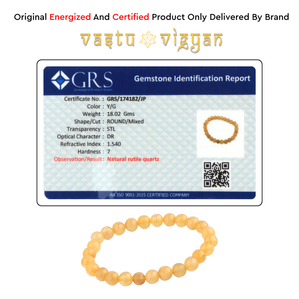 Golden Rutilated Quartz Bracelet For Men  Women  Plus Value