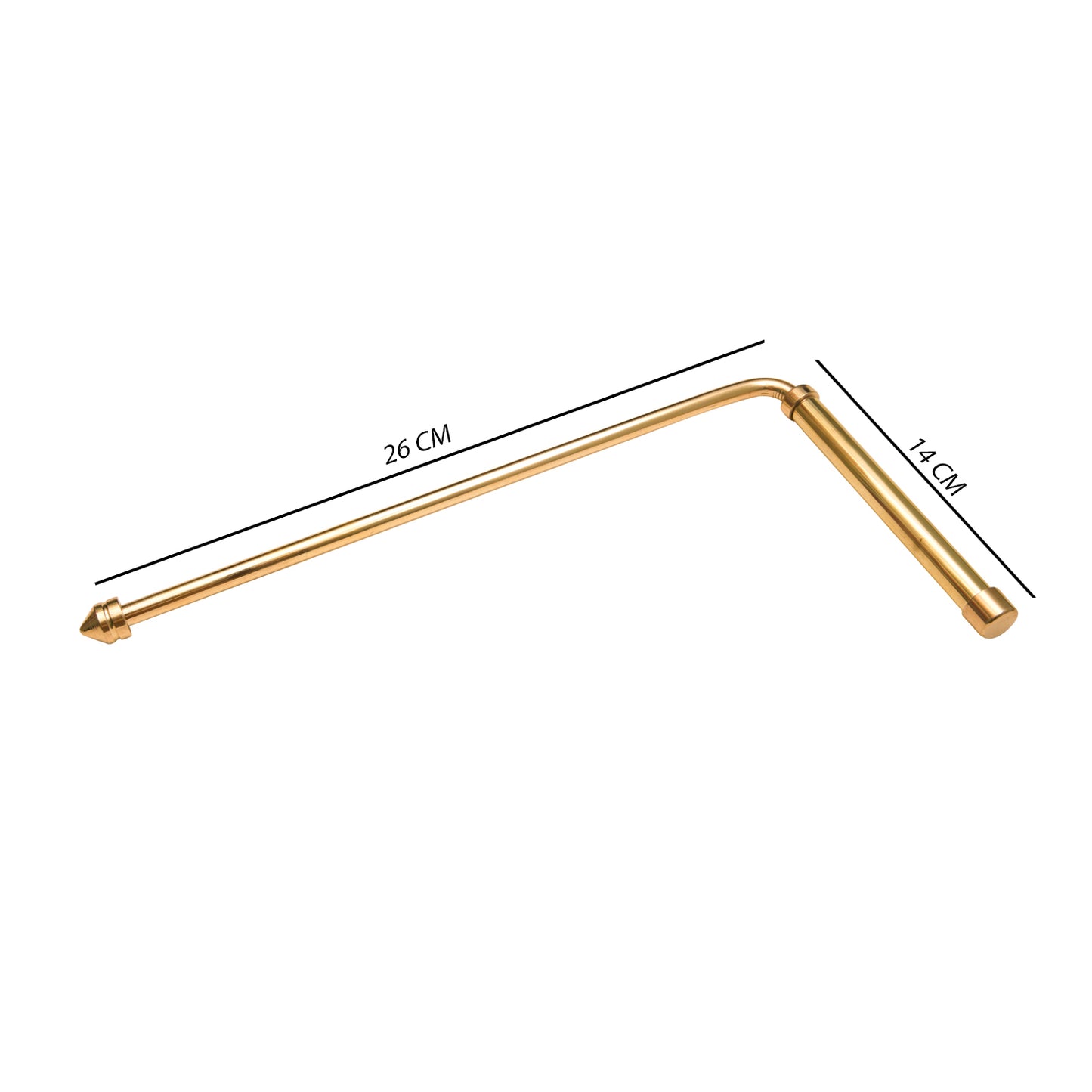 BRASS DOWSING ROD WITH METAL HANDLE.