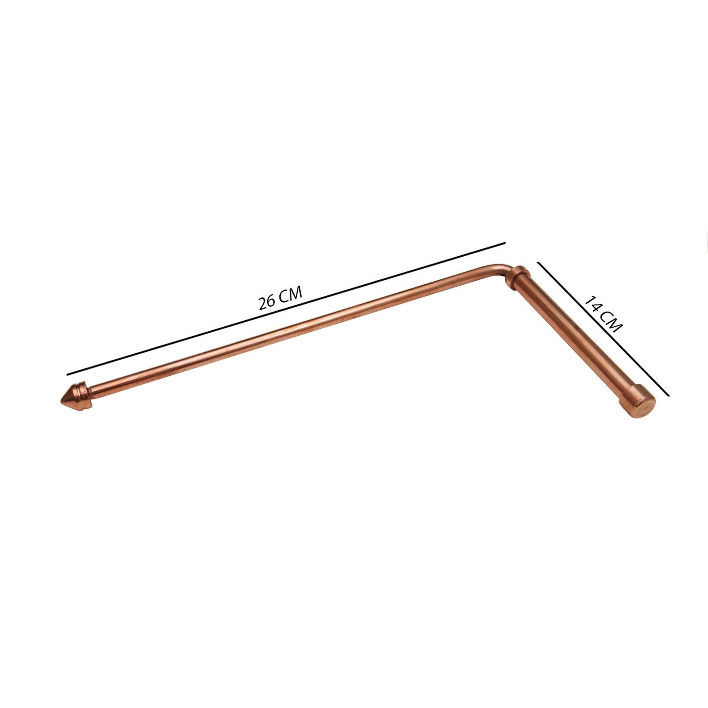 COPPER DOWSING ROD WITH METAL HANDLE